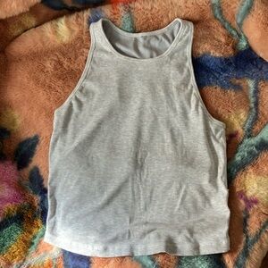 Vuori plyo ribbed tank heather gray